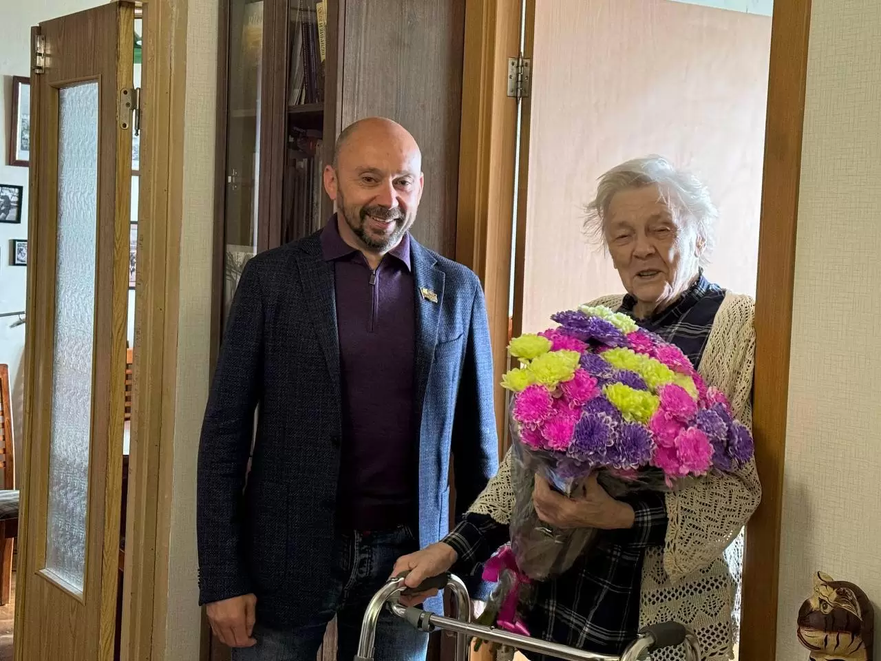 Депутат Мосгордумы Алексей Кучмин поздравил со 100-летием ветерана Великой Отечественной войны Искру Арнольдовну Фокину