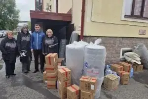 Единороссы района Щербинка передали гуманитарную помощь для инженерно-сапёрной роты