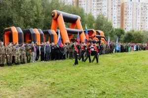 Кадеты приняли участие в военно-спортивной игре «Зарница» в Салтыковском парке
